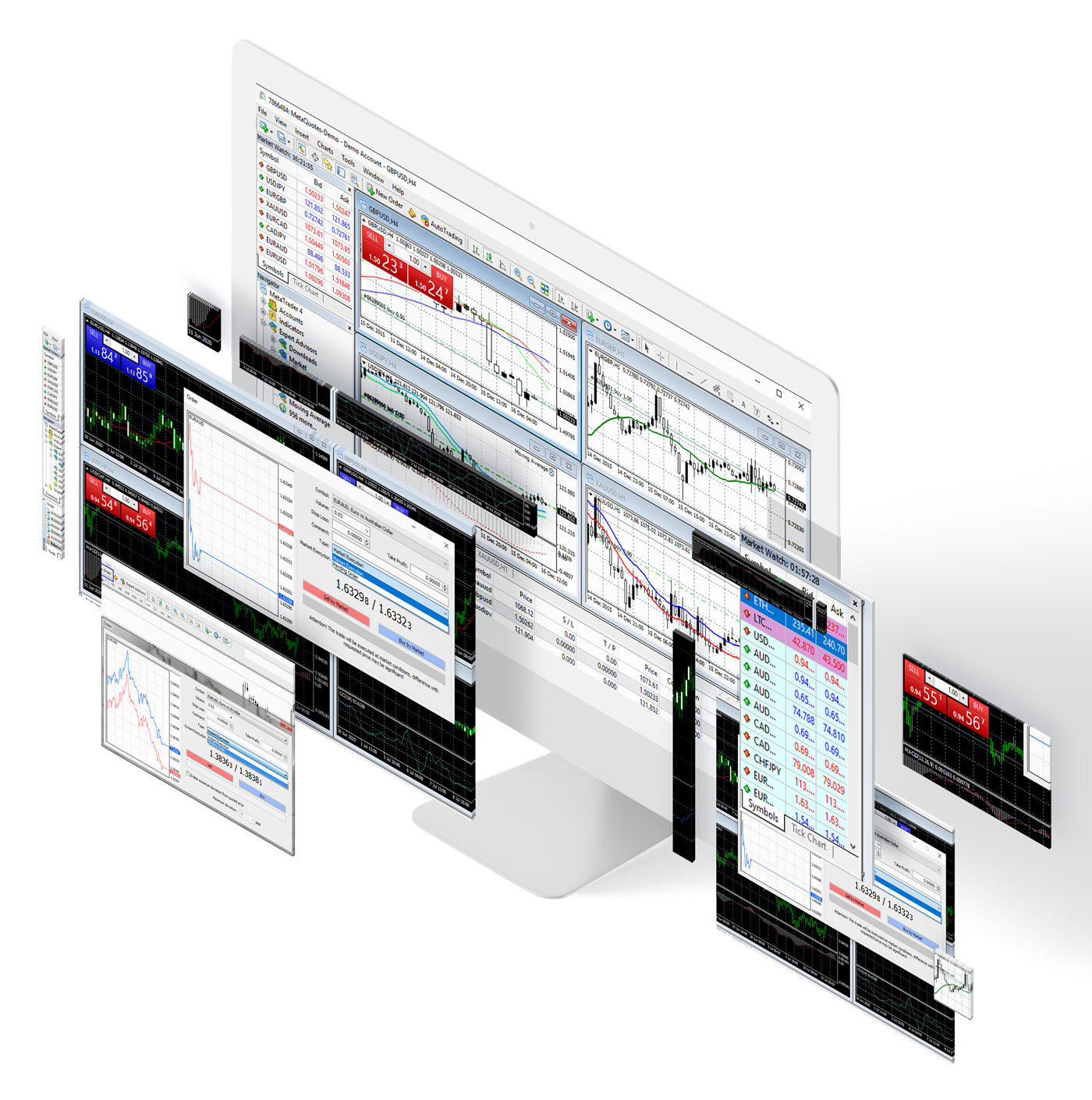 The MetaTrader 4 (MT4) platform provides a wide range of features for our traders, including various execution technologies, unlimited charting quantity, a large number of technical indicators and line studies, custom indicators, scripts and more.